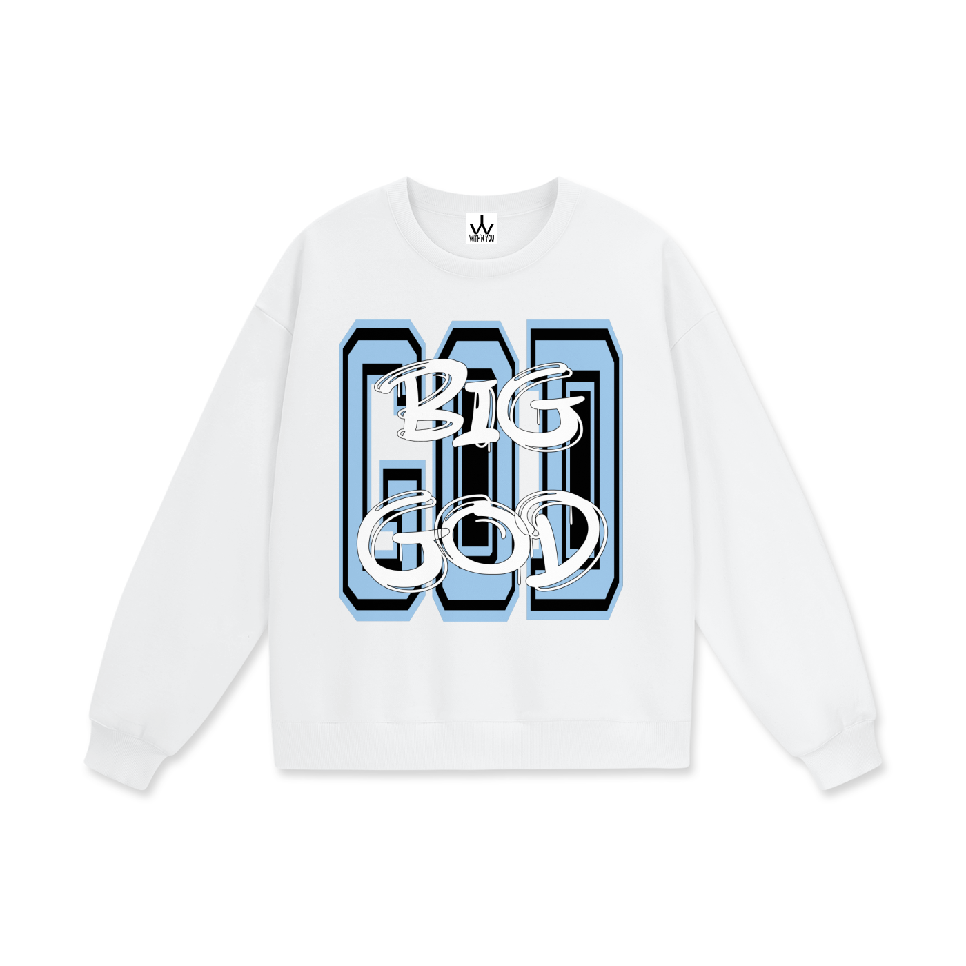 "BIG GOD" - CAROLINA BLUE - Heavyweight Drop Shoulder Sweatshirt