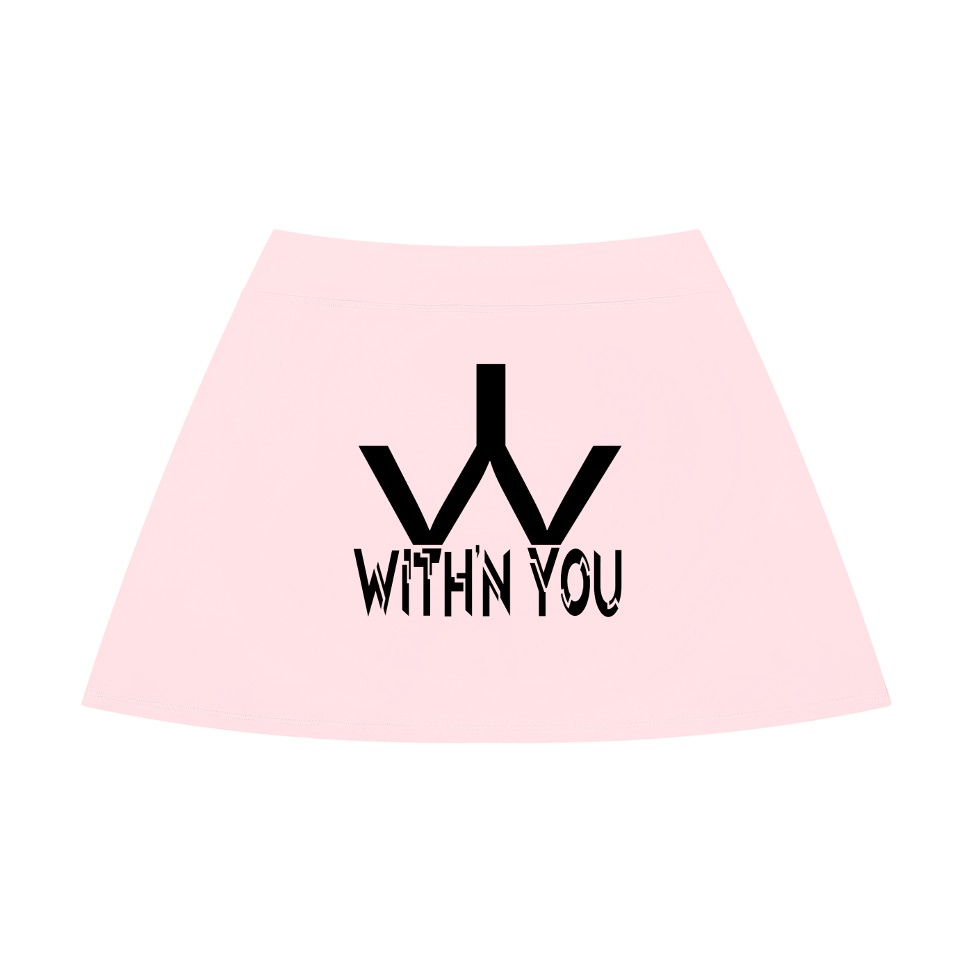 "WITH'N YOU" LOGO - BLACK - Women’s High Rise A-Line Skirt