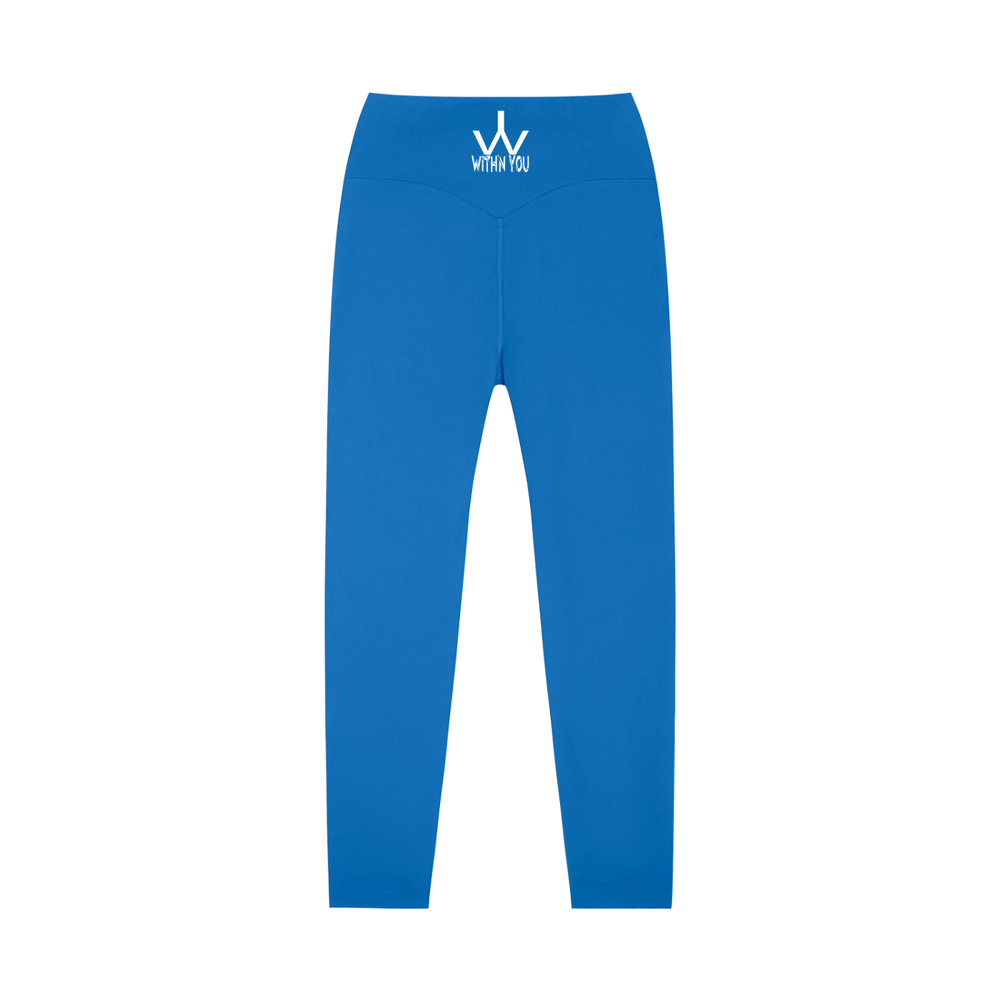 "WITH'N YOU" LOGO - WHITE - High-Waisted Yoga Leggings