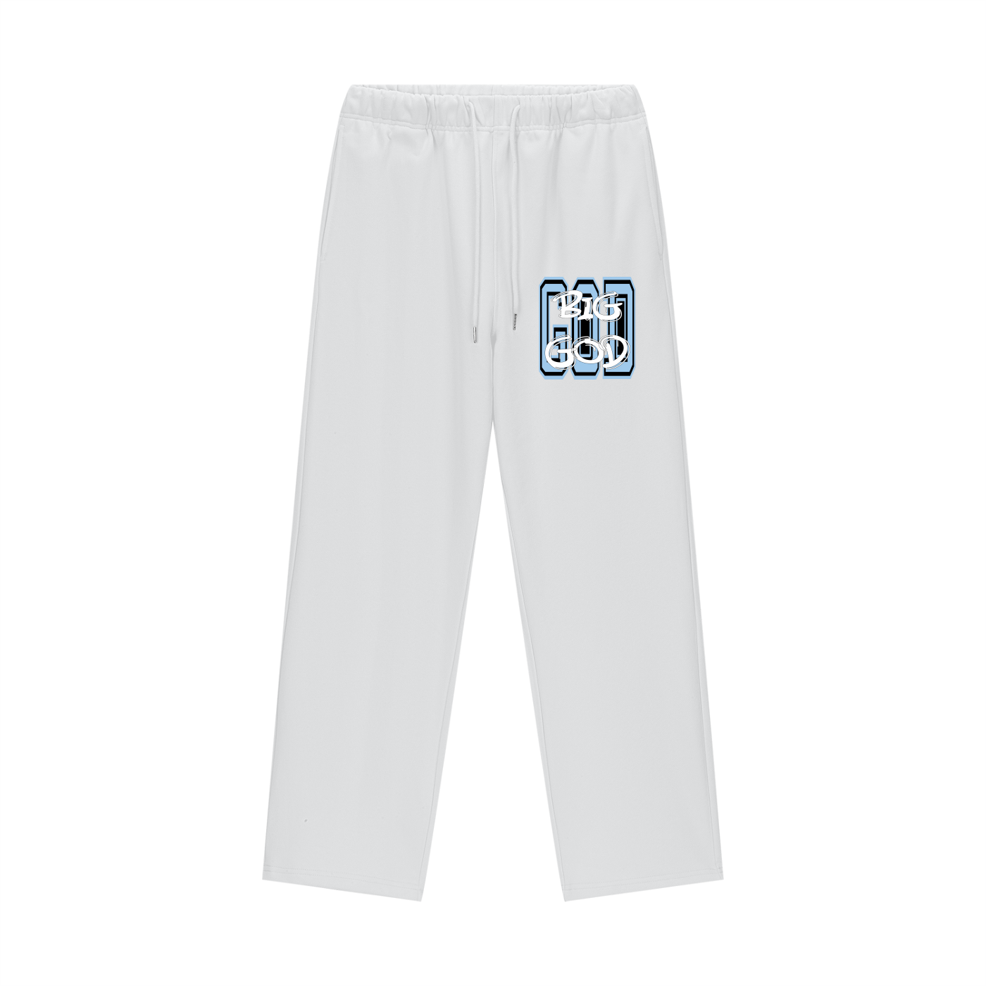 "BIG GOD" - CAROLINA BLUE - Heavyweight Fleece Straight Leg Pants