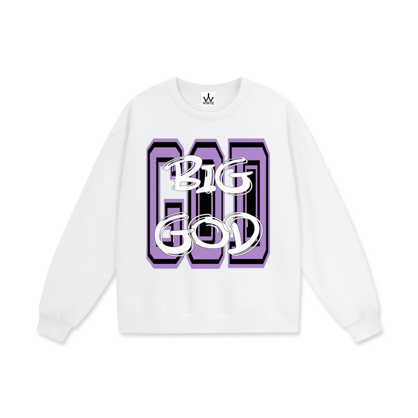 "BIG GOD" - PURPLE - Heavyweight Drop Shoulder Sweatshirt