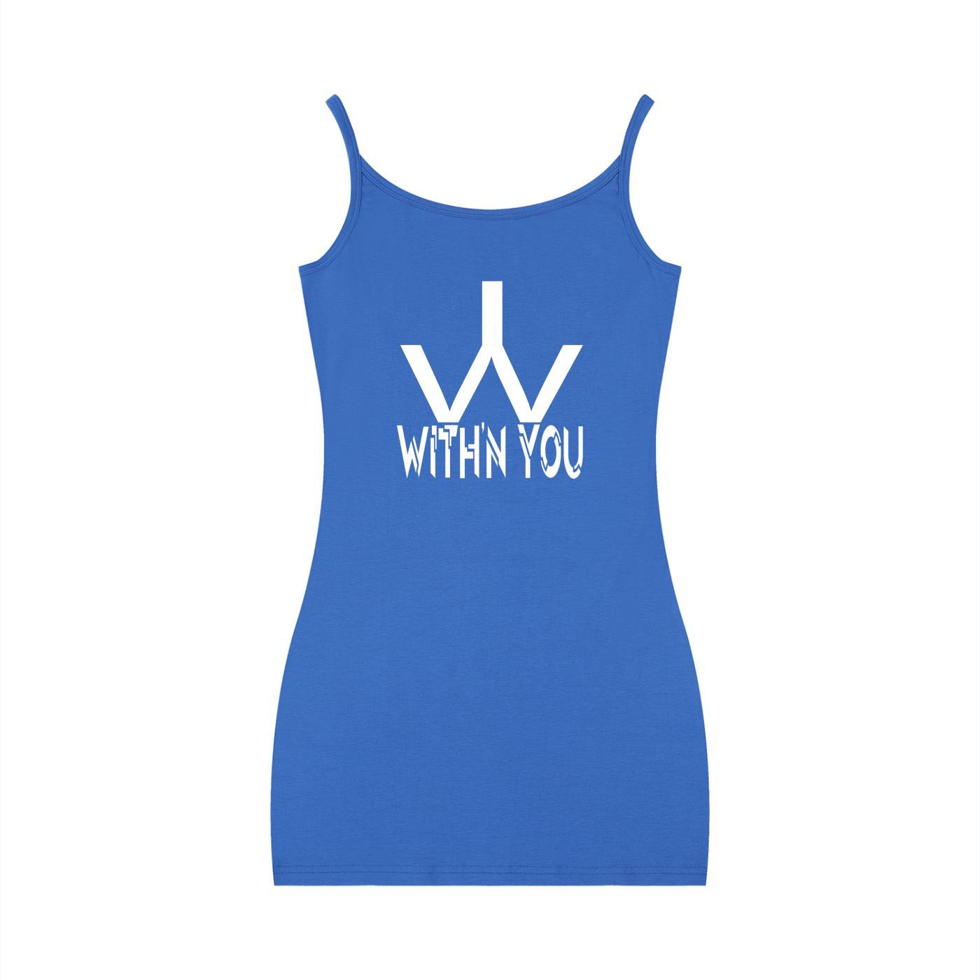 "WITH'N YOU" LOGO - WHITE - Women's Solid Tight Sleeveless Dress