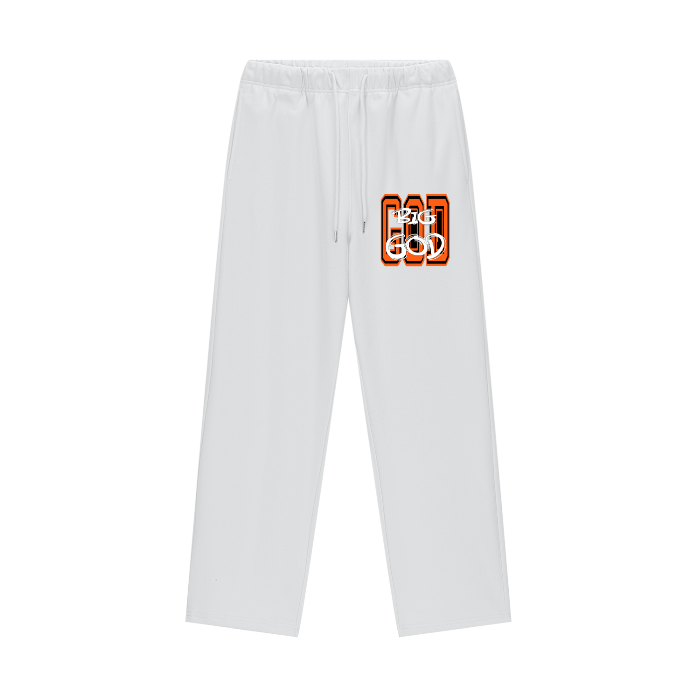 "BIG GOD" - ORANGE - Heavyweight Fleece Straight Leg Pants