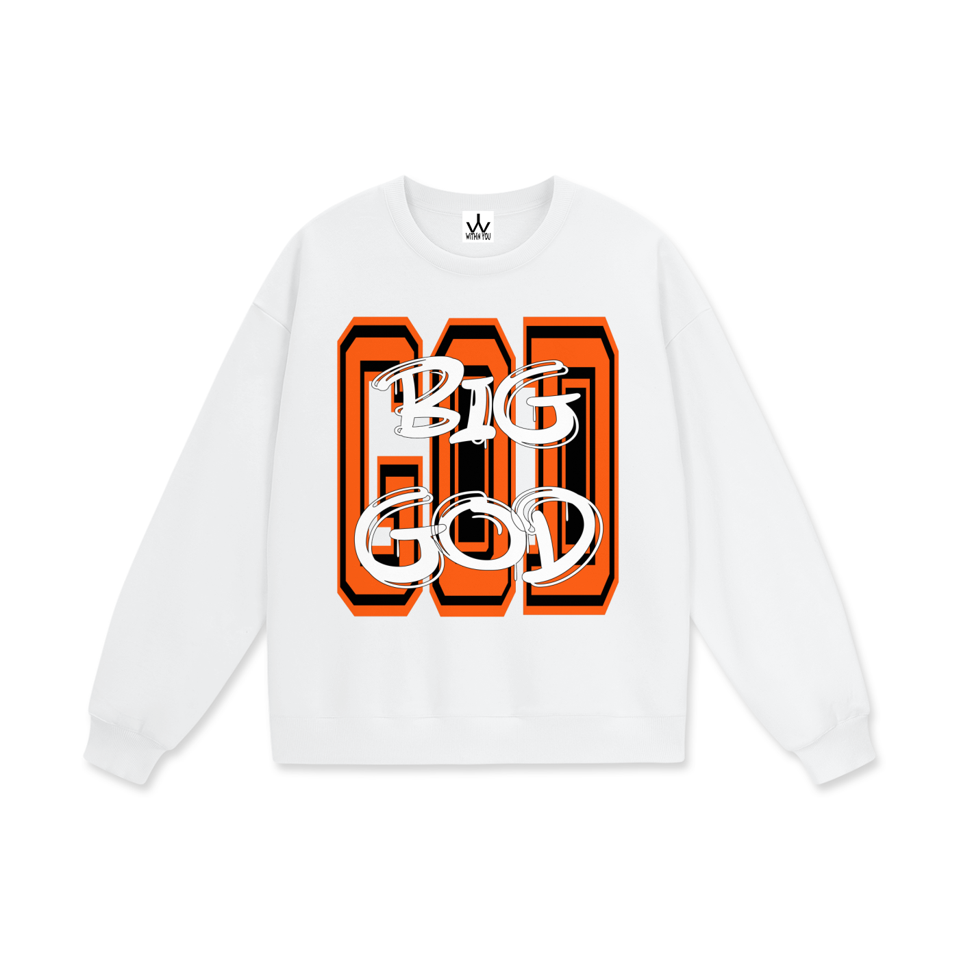 "BIG GOD" - ORANGE - Heavyweight Drop Shoulder Sweatshirt