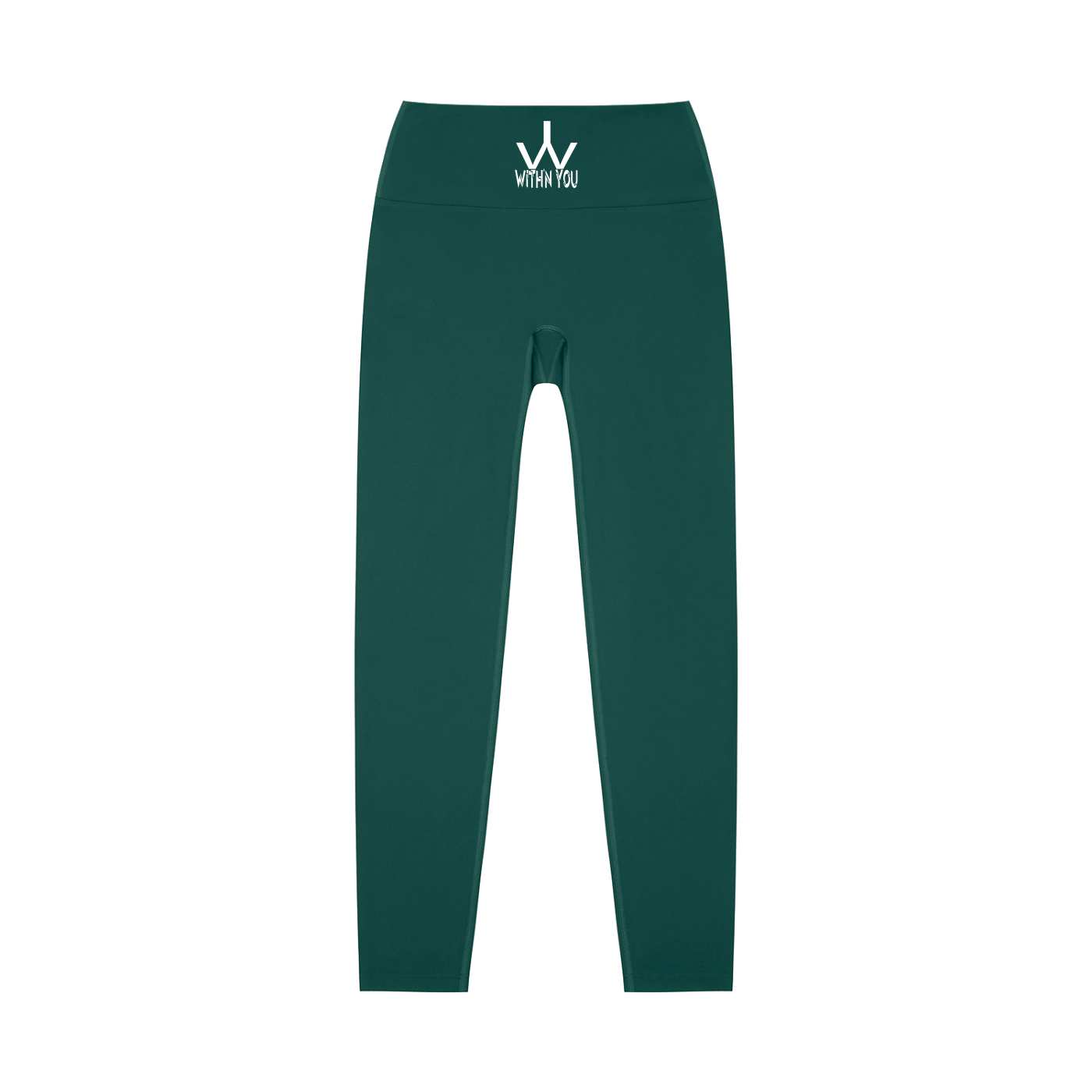 "WITH'N YOU" LOGO - WHITE - High-Waisted Yoga Leggings