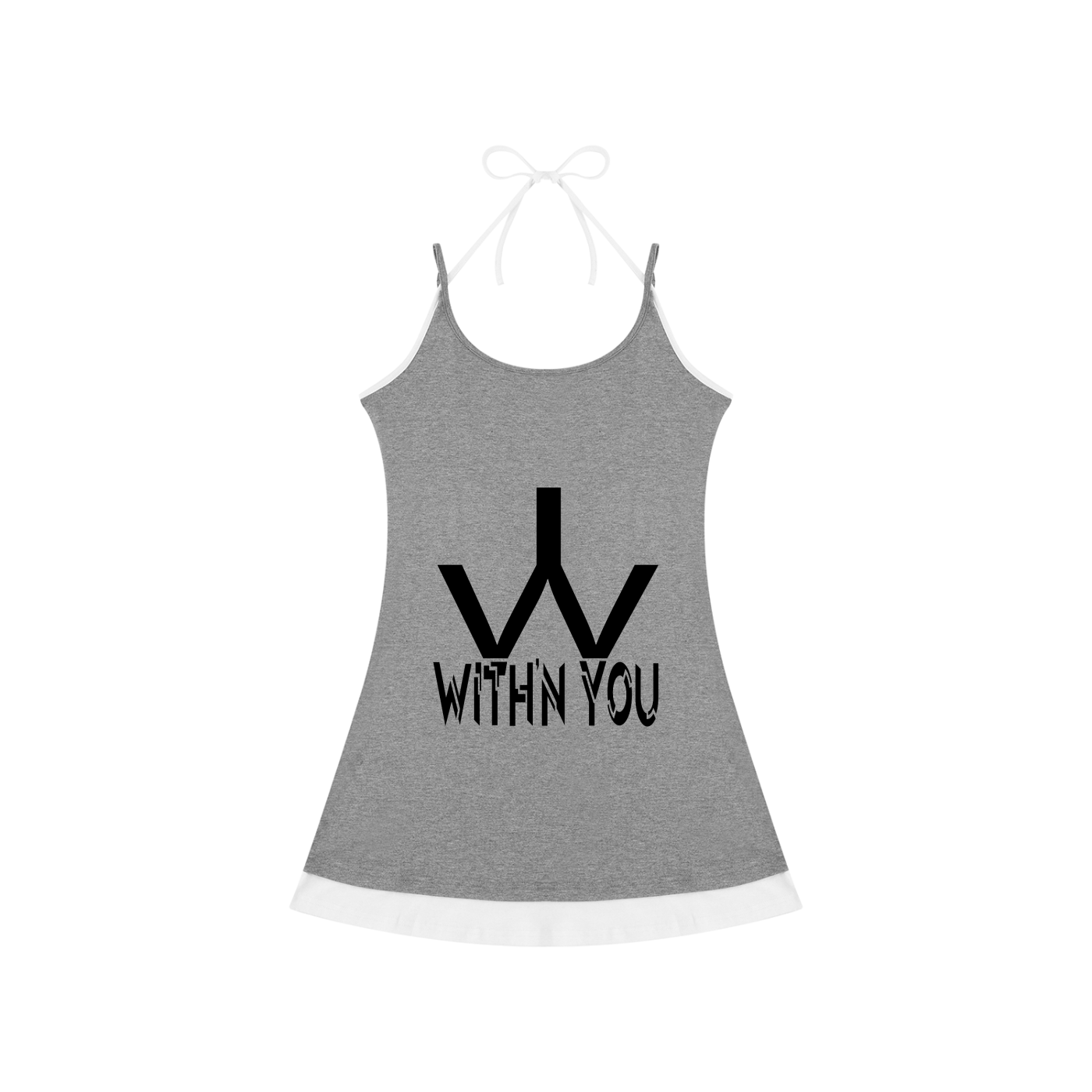 "WITH'N YOU" LOGO - WHITE - Women’s Color Block Sleeveless Dress
