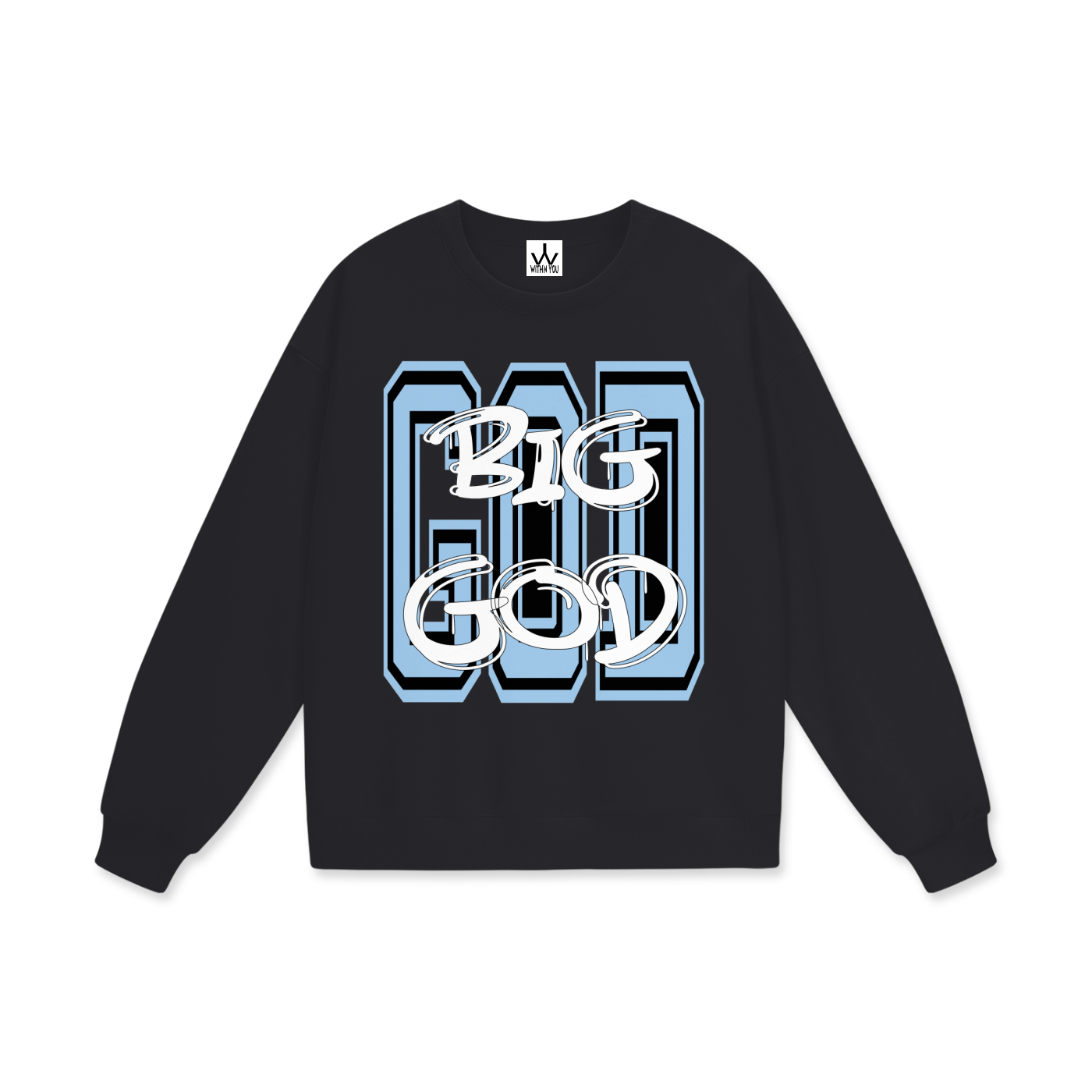 "BIG GOD" - CAROLINA BLUE - Heavyweight Drop Shoulder Sweatshirt