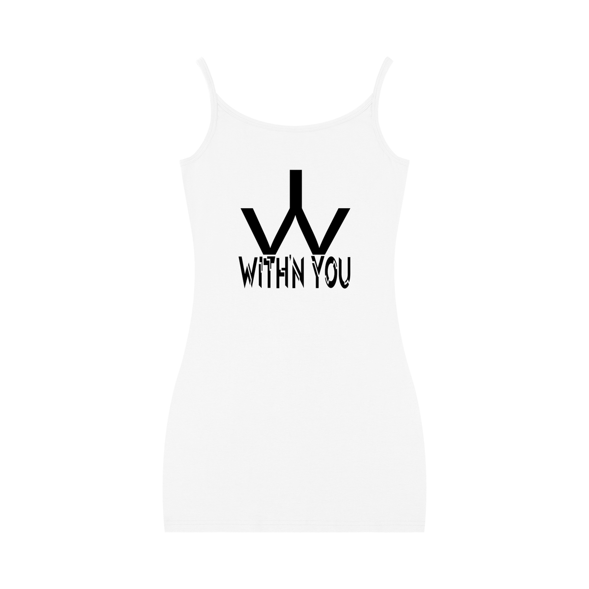 "WITH'N YOU" LOGO  - BLACK - Women's Solid Tight Sleeveless Dress