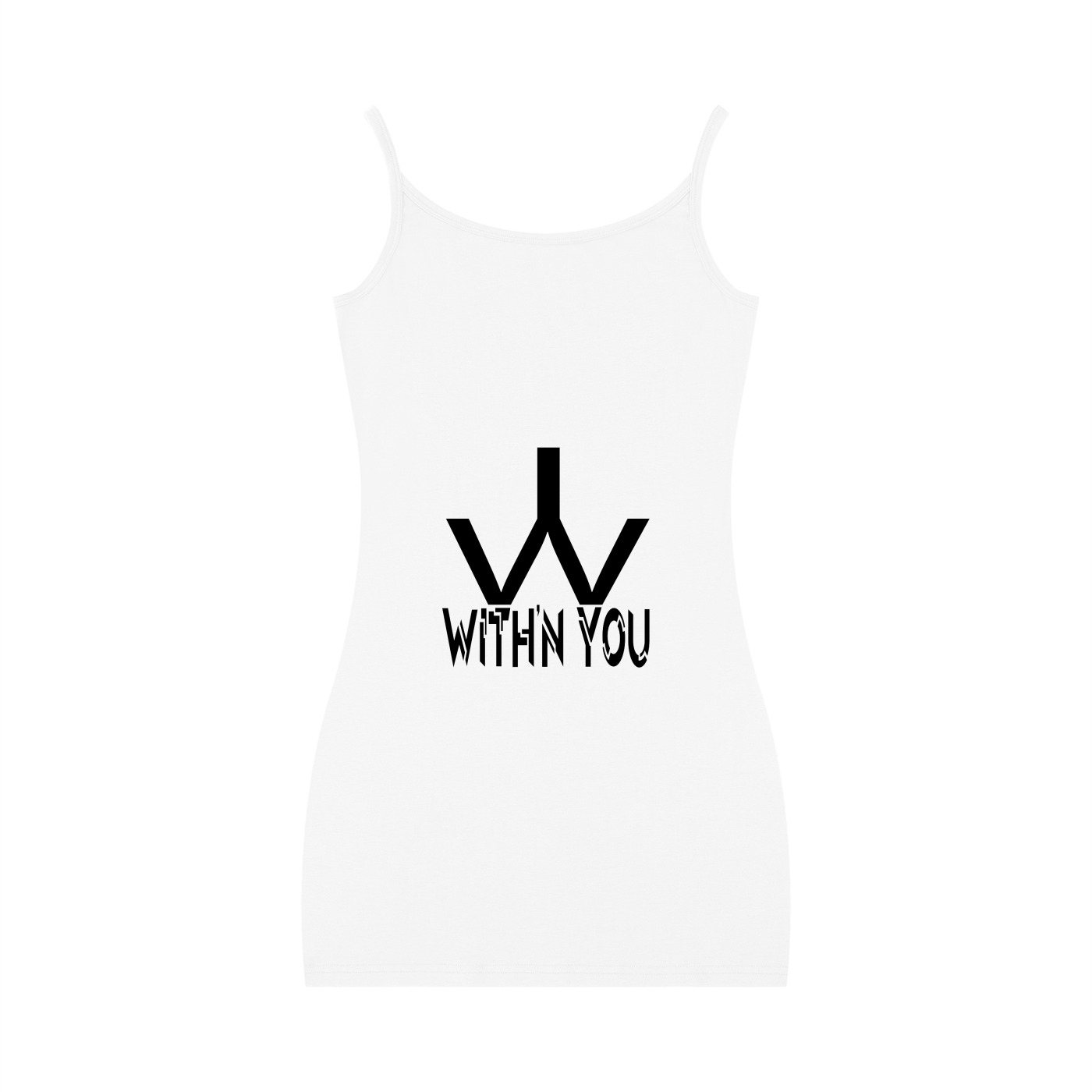 "WITH'N YOU" LOGO  - BLACK - Women's Solid Tight Sleeveless Dress
