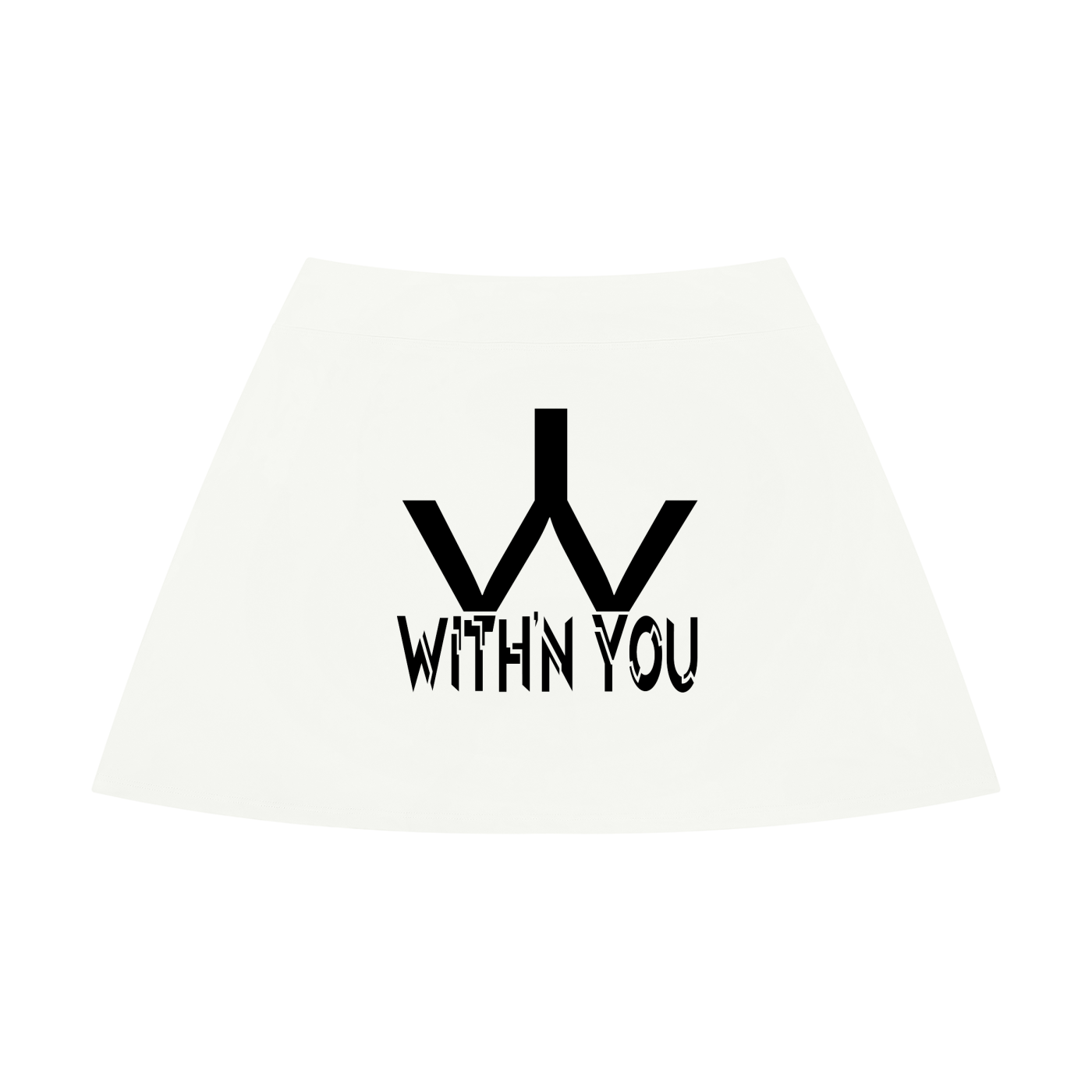 "WITH'N YOU" LOGO - BLACK - Women’s High Rise A-Line Skirt