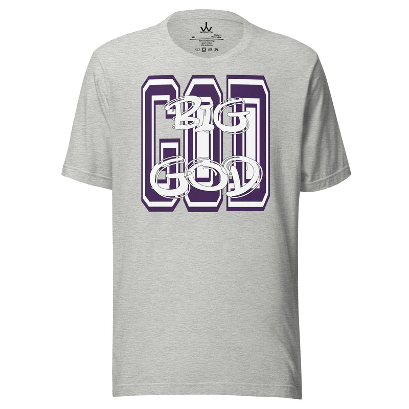 "BIG GOD" - PURPLE & WHITE - Unisex t-shirt