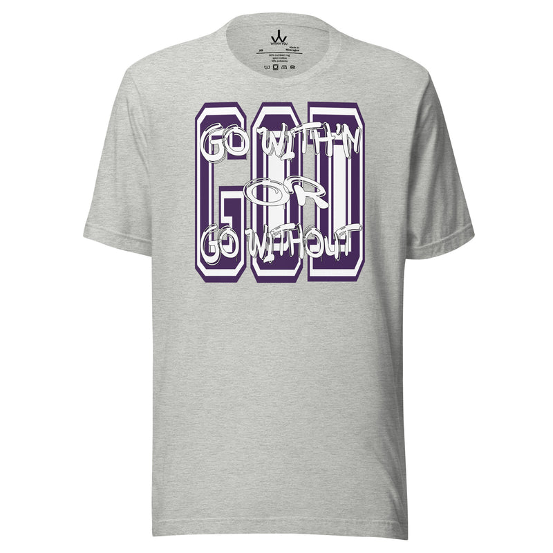 "GO WITH'N" - PURPLE & WHITE - Unisex t-shirt