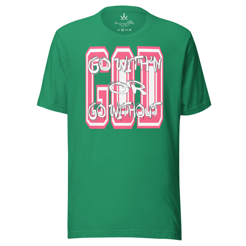 "GO WITH'N" - PINK & WHITE - Unisex t-shirt