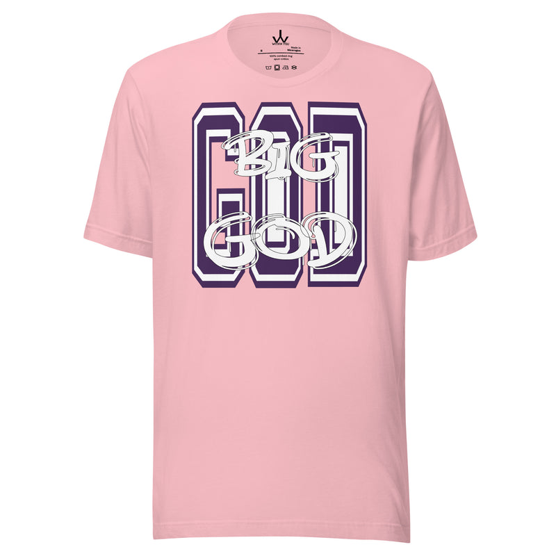 "BIG GOD" - PURPLE & WHITE - Unisex t-shirt