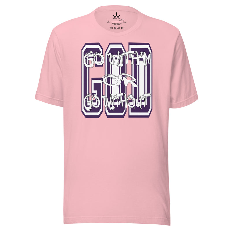 "GO WITH'N" - PURPLE & WHITE - Unisex t-shirt