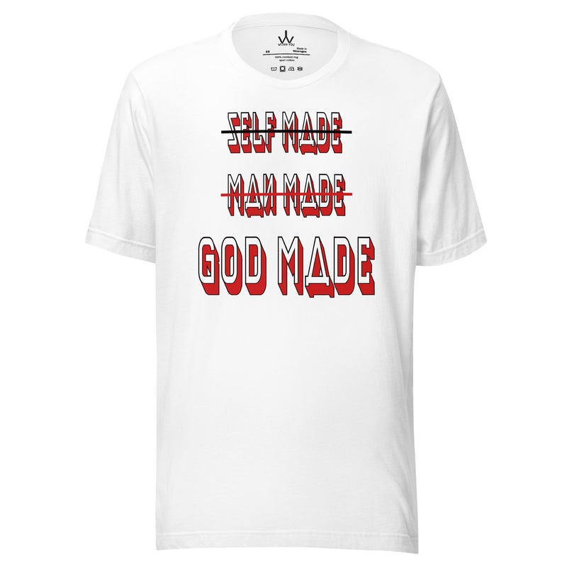 GOD MADE - RED & BLACK - Unisex t-shirt