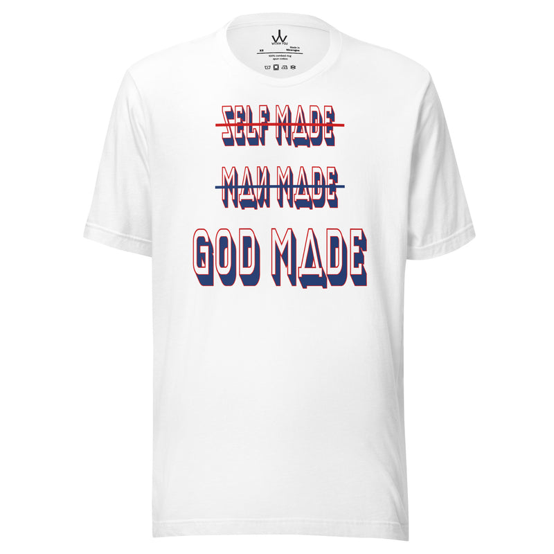 GOD MADE - BLUE & RED - Unisex t-shirt