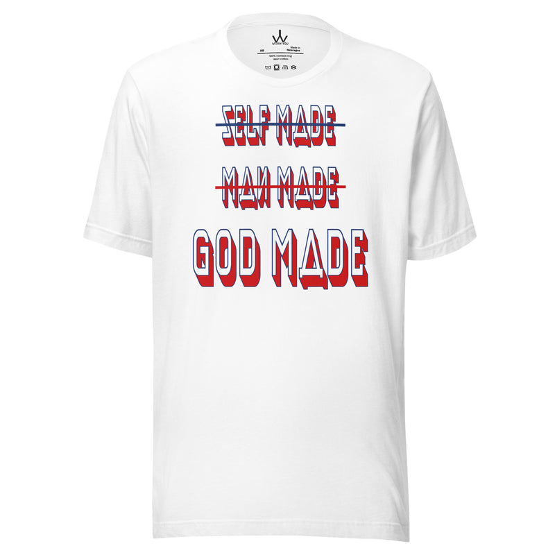 GOD MADE - RED & BLUE - Unisex t-shirt