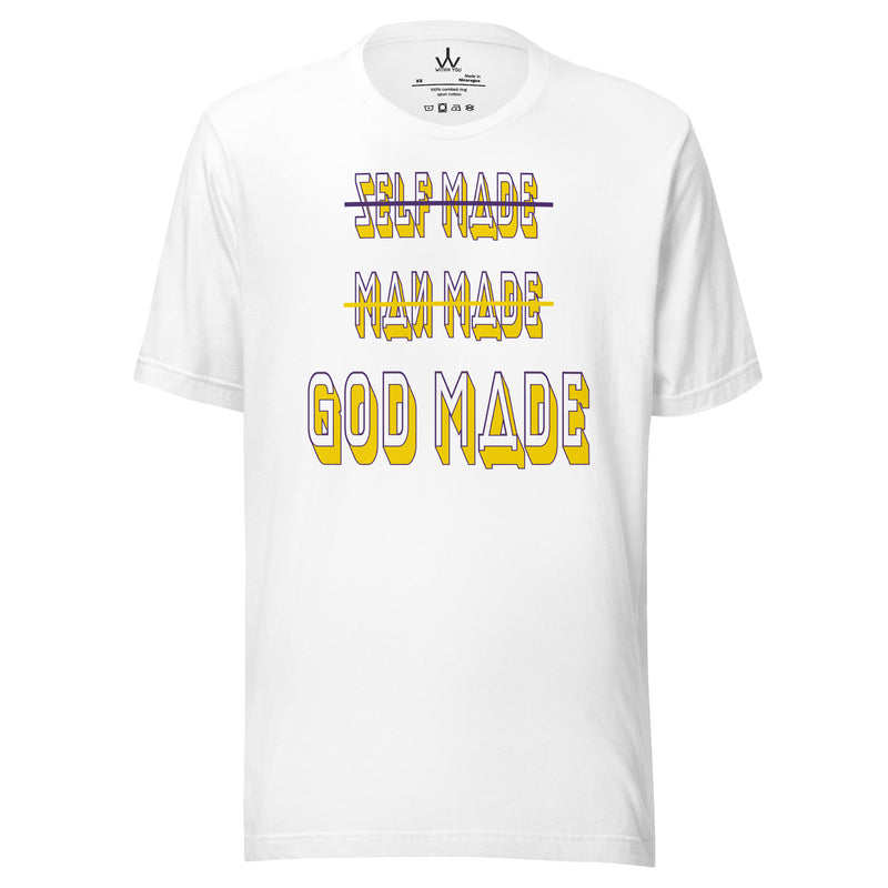 GOD MADE - YELLOW & PURPLE - Unisex t-shirt