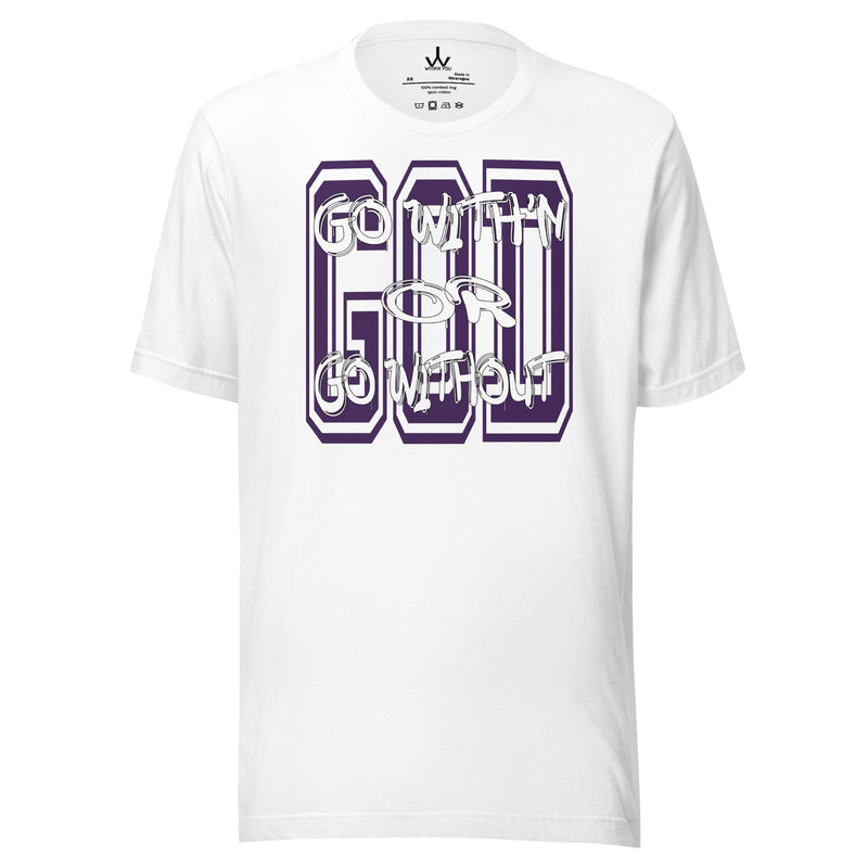 "GO WITH'N" - PURPLE & WHITE - Unisex t-shirt