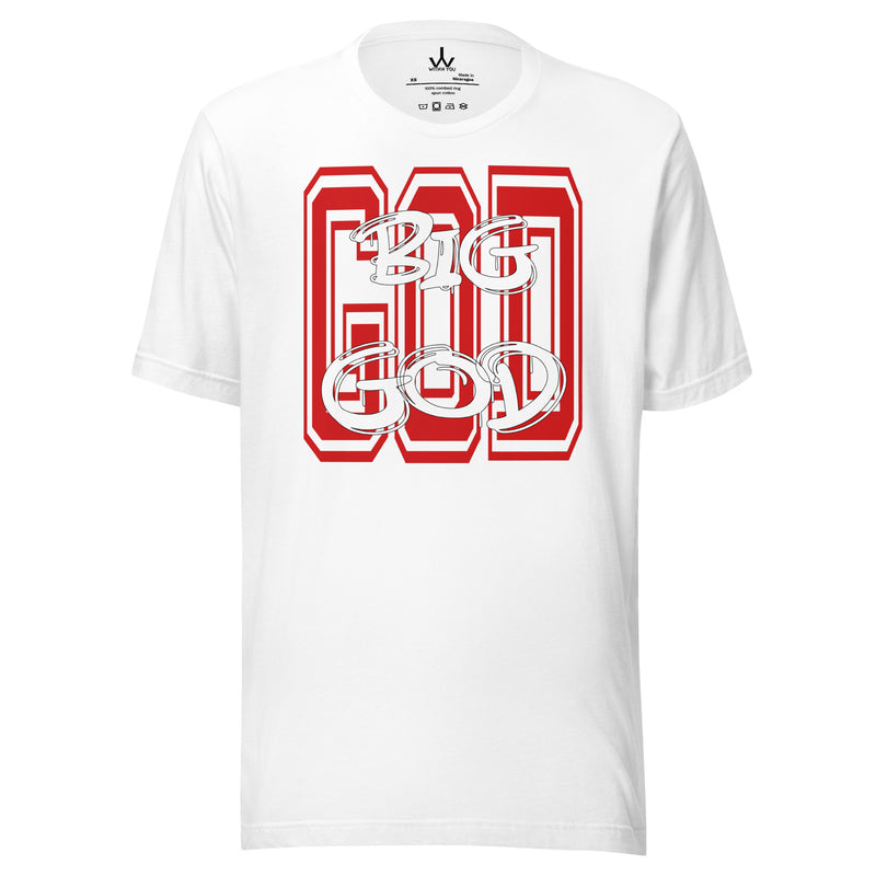 "BIG GOD" - RED & WHITE - Unisex t-shirt