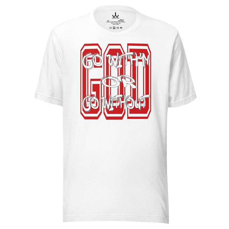 "GO WITH'N" - RED & WHITE - Unisex t-shirt