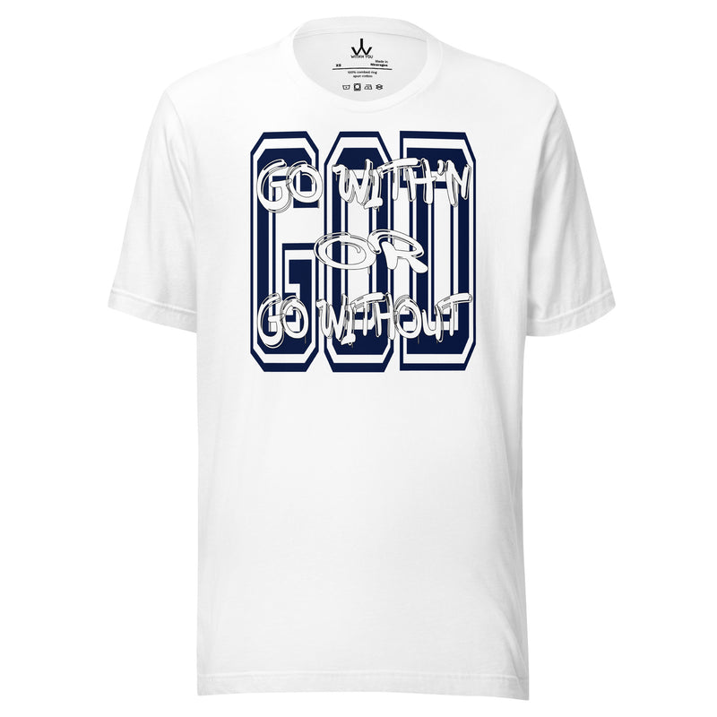 "GO WITH'N" - NAVY & WHITE - Unisex t-shirt