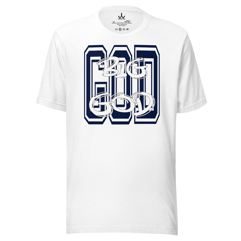 BIG GOD - NAVY & WHITE - Unisex t-shirt