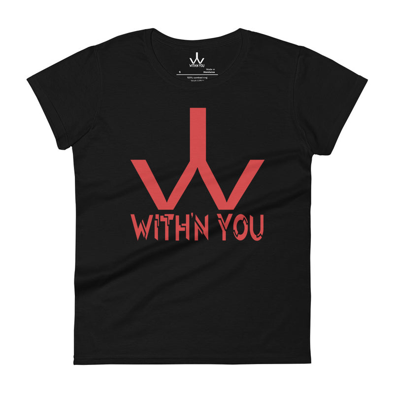 WITH'N YOU LOGO - Red - Women's short sleeve t-shirt