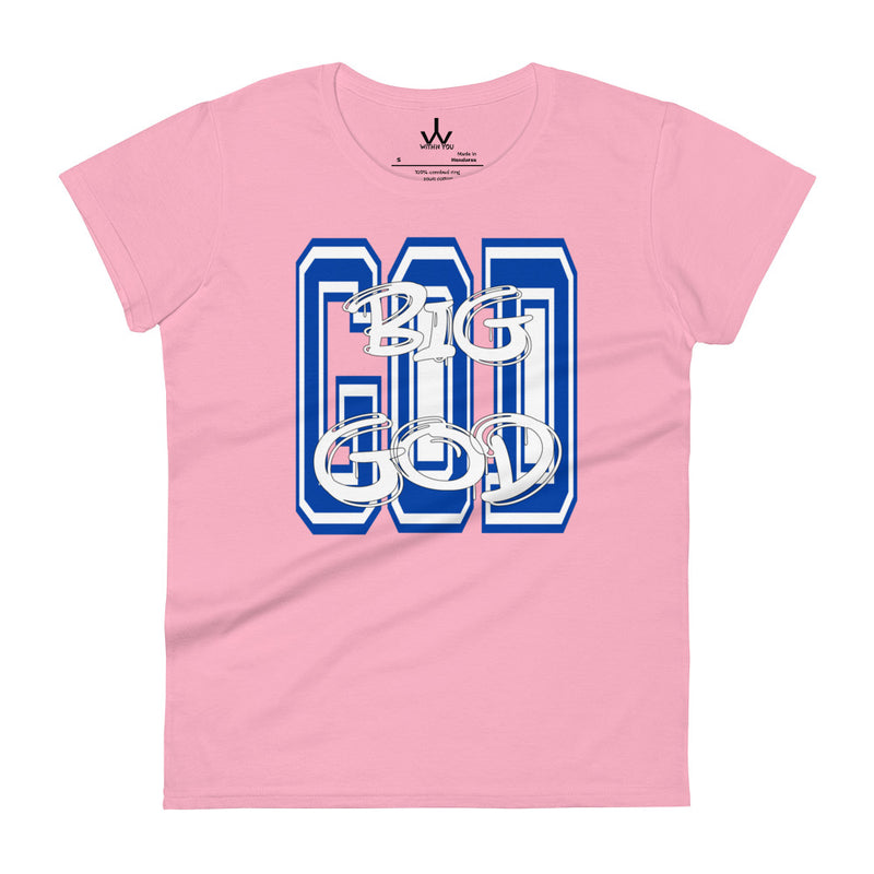 BIG GOD - Blue & White - Women's short sleeve t-shirt