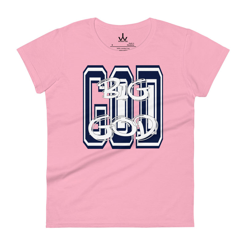 BIG GOD - Navy & White - Women's short sleeve t-shirt