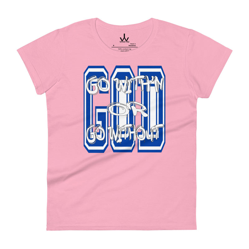 "GO WITH'N" - Blue & White - Women's short sleeve t-shirt