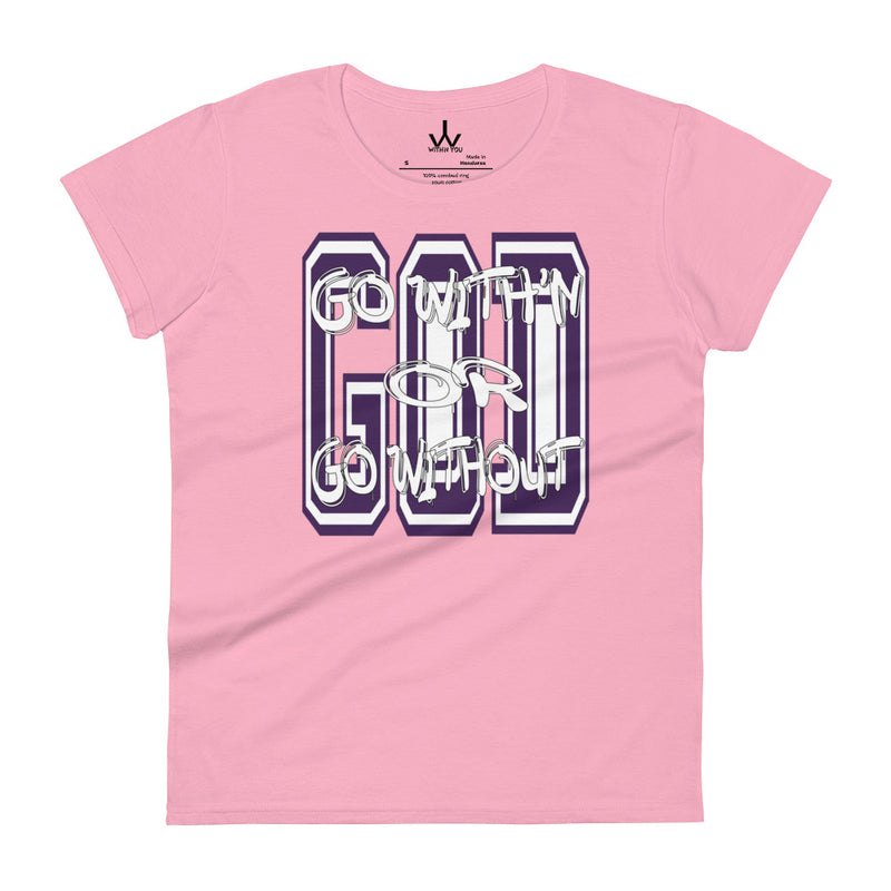 "GO WITH'N" - Purple & White - Women's short sleeve t-shirt