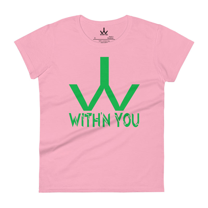 WITH'N YOU LOGO - Green - Women's short sleeve t-shirt