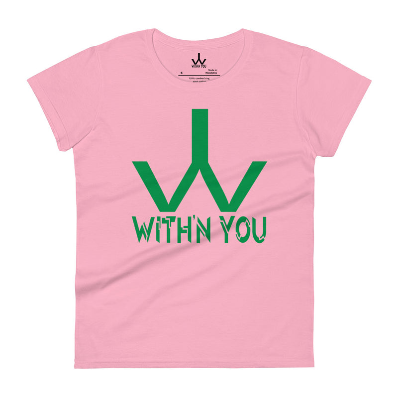 WITH'N YOU LOGO - Original Green - Women's short sleeve t-shirt