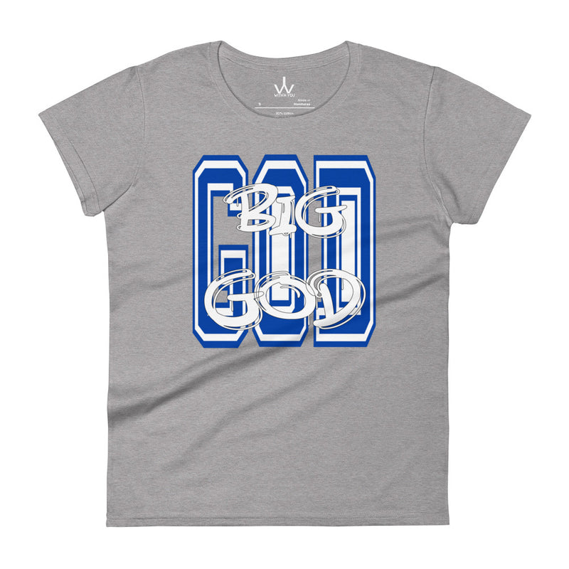 BIG GOD - Blue & White - Women's short sleeve t-shirt