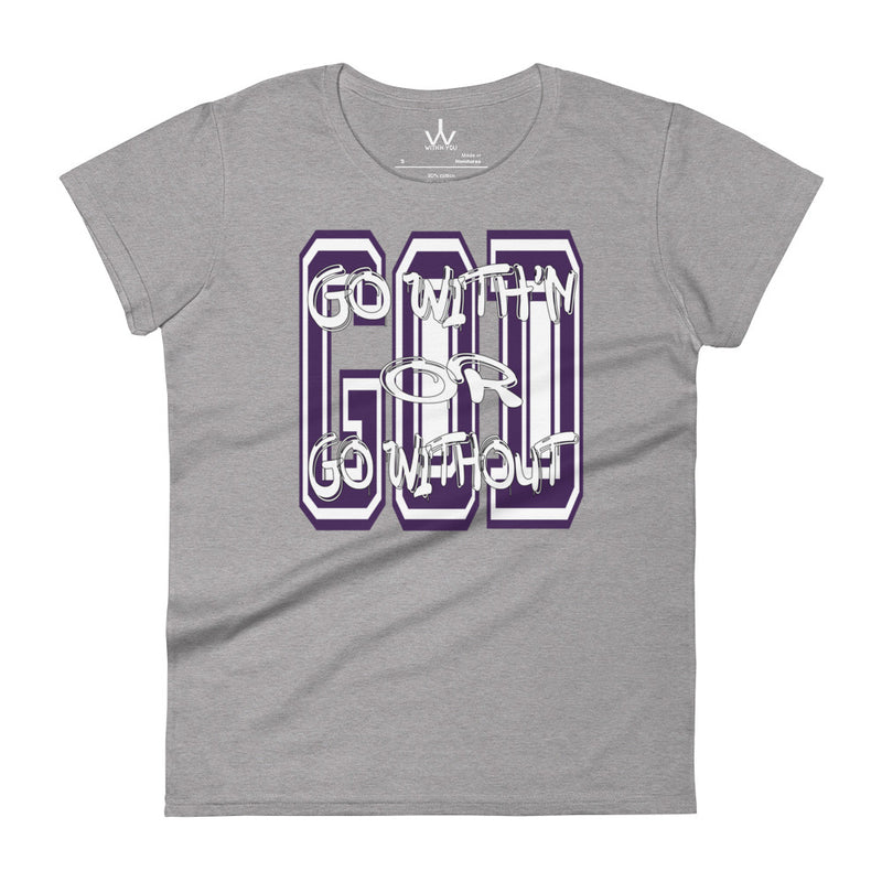 "GO WITH'N" - Purple & White - Women's short sleeve t-shirt