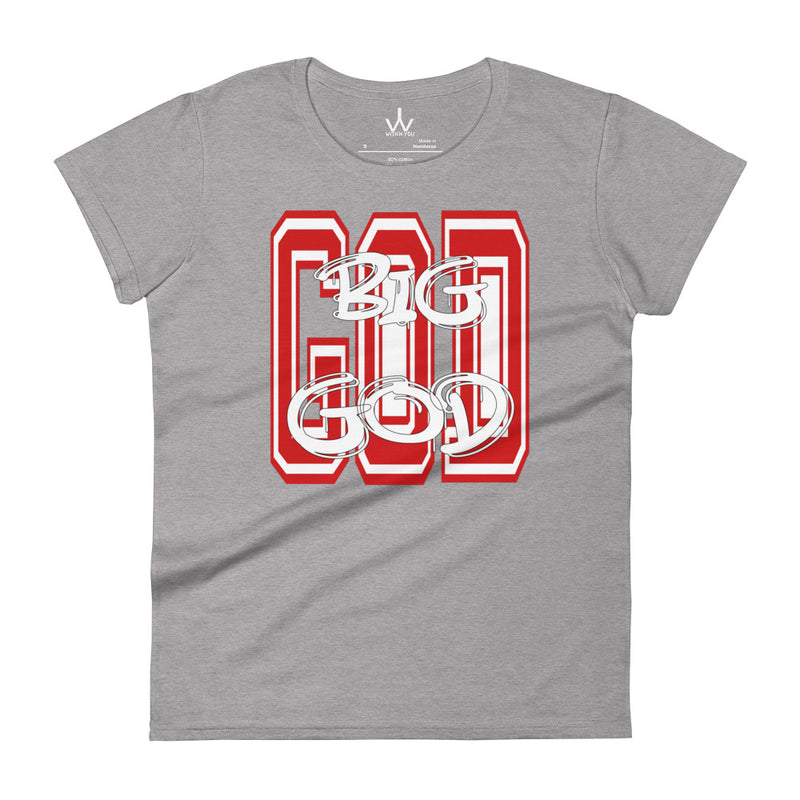 "BIG GOD" - Red & White - Women's short sleeve t-shirt