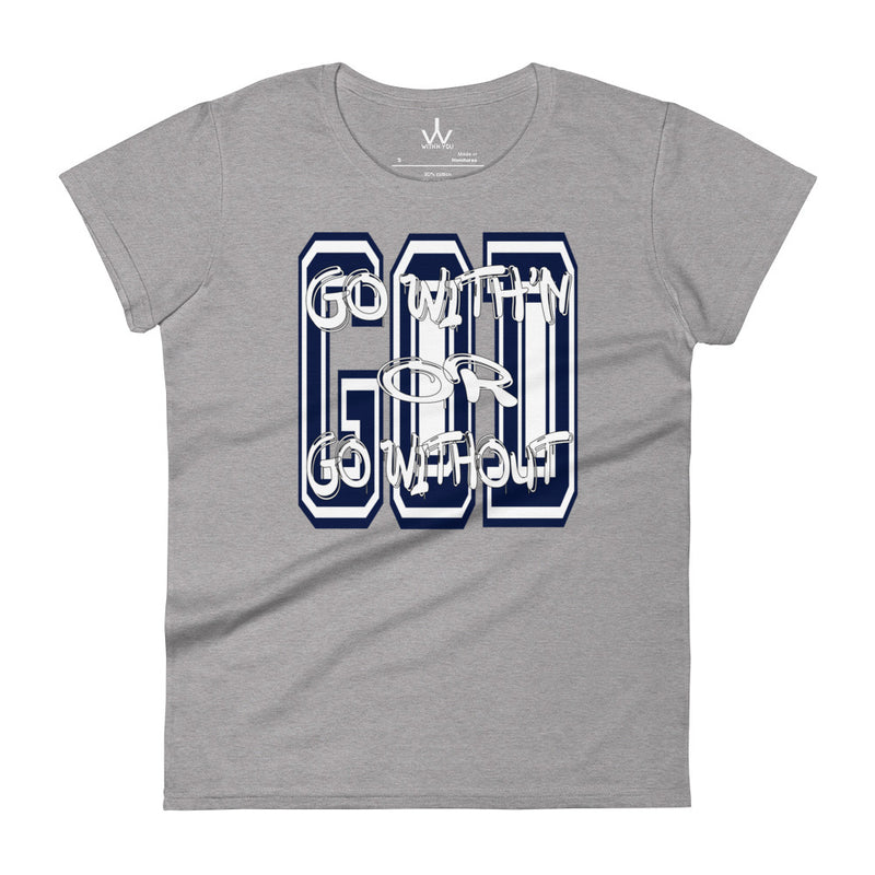 "GO WITH'N" - Navy & White -Women's short sleeve t-shirt