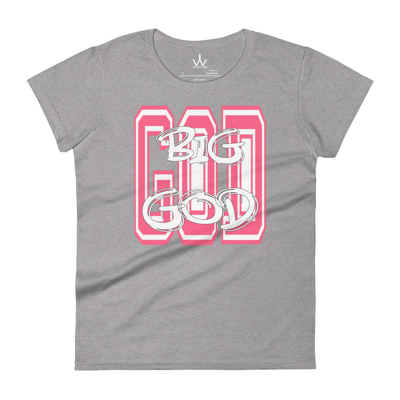 BIG GOD - Pink & White - Women's short sleeve t-shirt