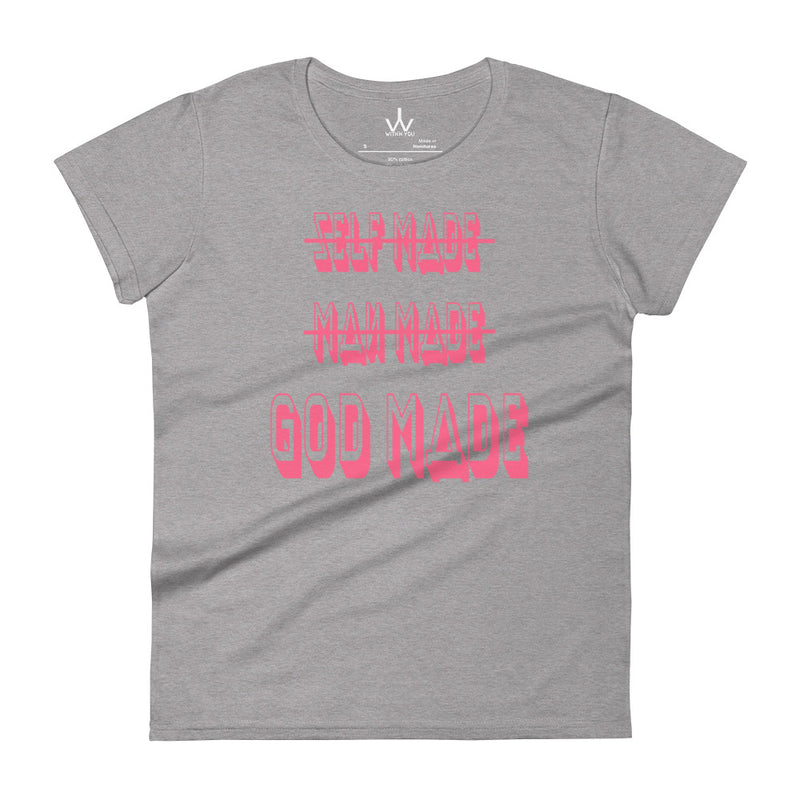 "GOD MADE" - Pink - Women's short sleeve t-shirt