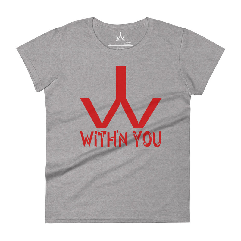 WITH'N YOU LOGO - Red - Women's short sleeve t-shirt