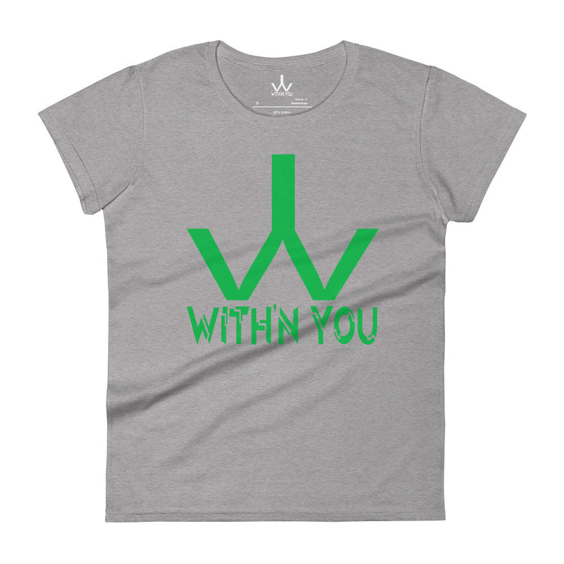 WITH'N YOU LOGO - Green - Women's short sleeve t-shirt