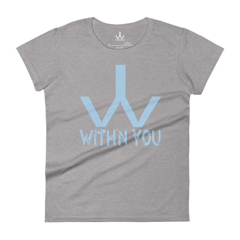 WITH'N YOU LOGO - Carolina Blue - Women's short sleeve t-shirt