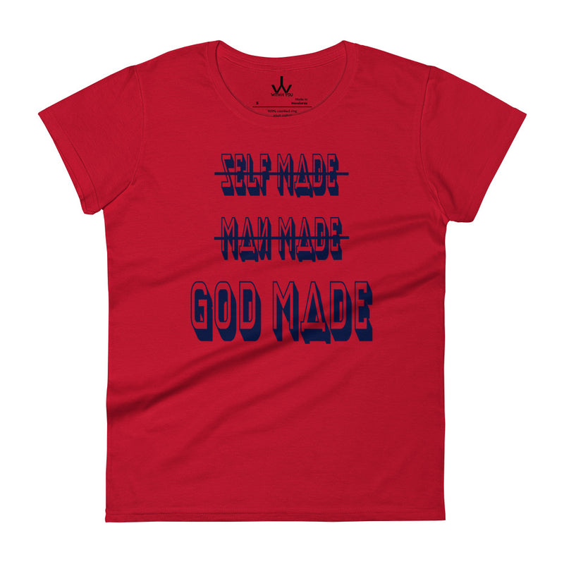 GOD MADE - Navy - Women's short sleeve t-shirt