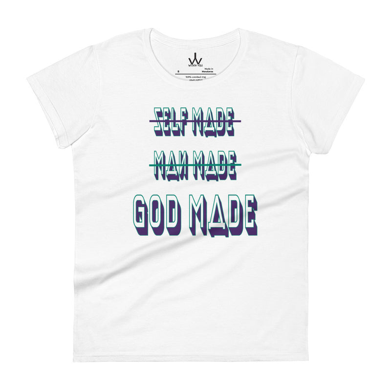 GOD MADE - Teal & Purple - Women's short sleeve t-shirt