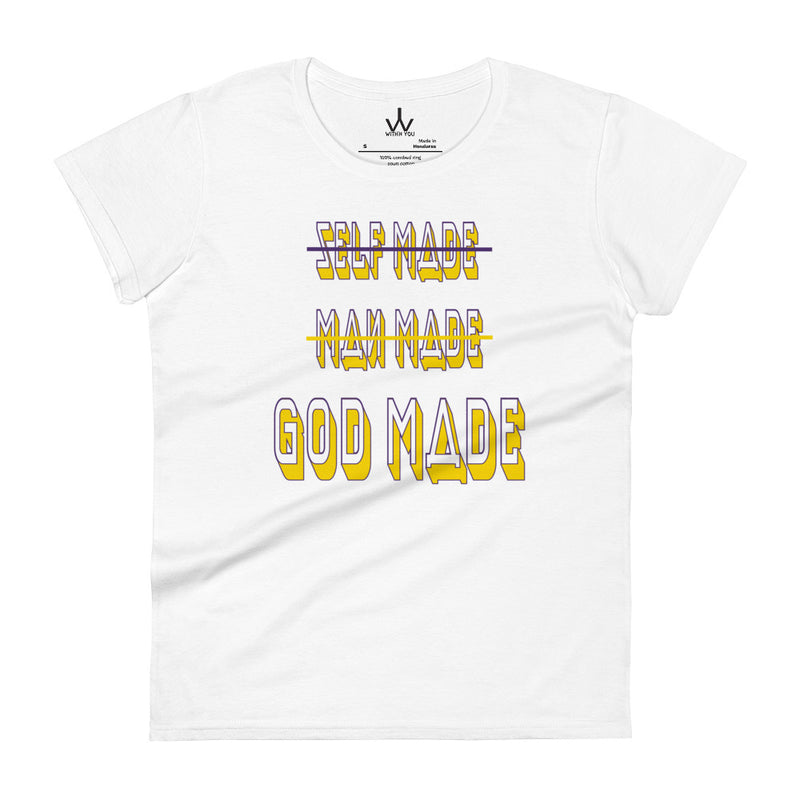 GOD MADE - Purple & Yellow - Women's short sleeve t-shirt