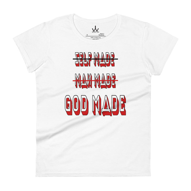 GOD MADE - Red & Black - Women's short sleeve t-shirt