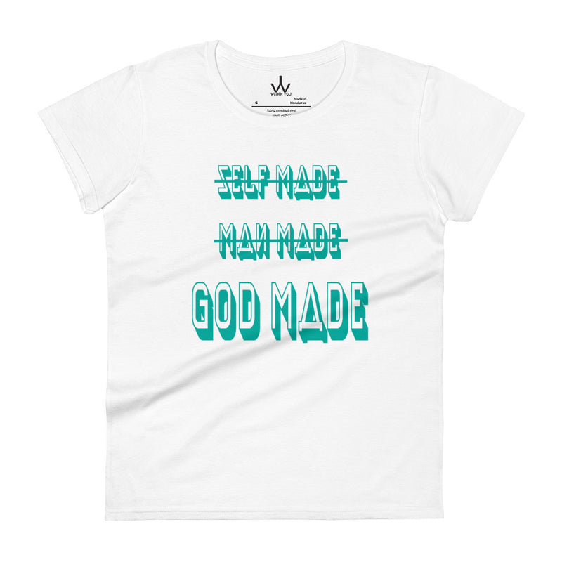 GOD MADE - Teal - Women's short sleeve t-shirt