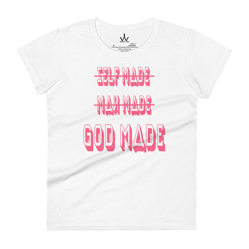 GOD MADE - Pink - Women's short sleeve t-shirt